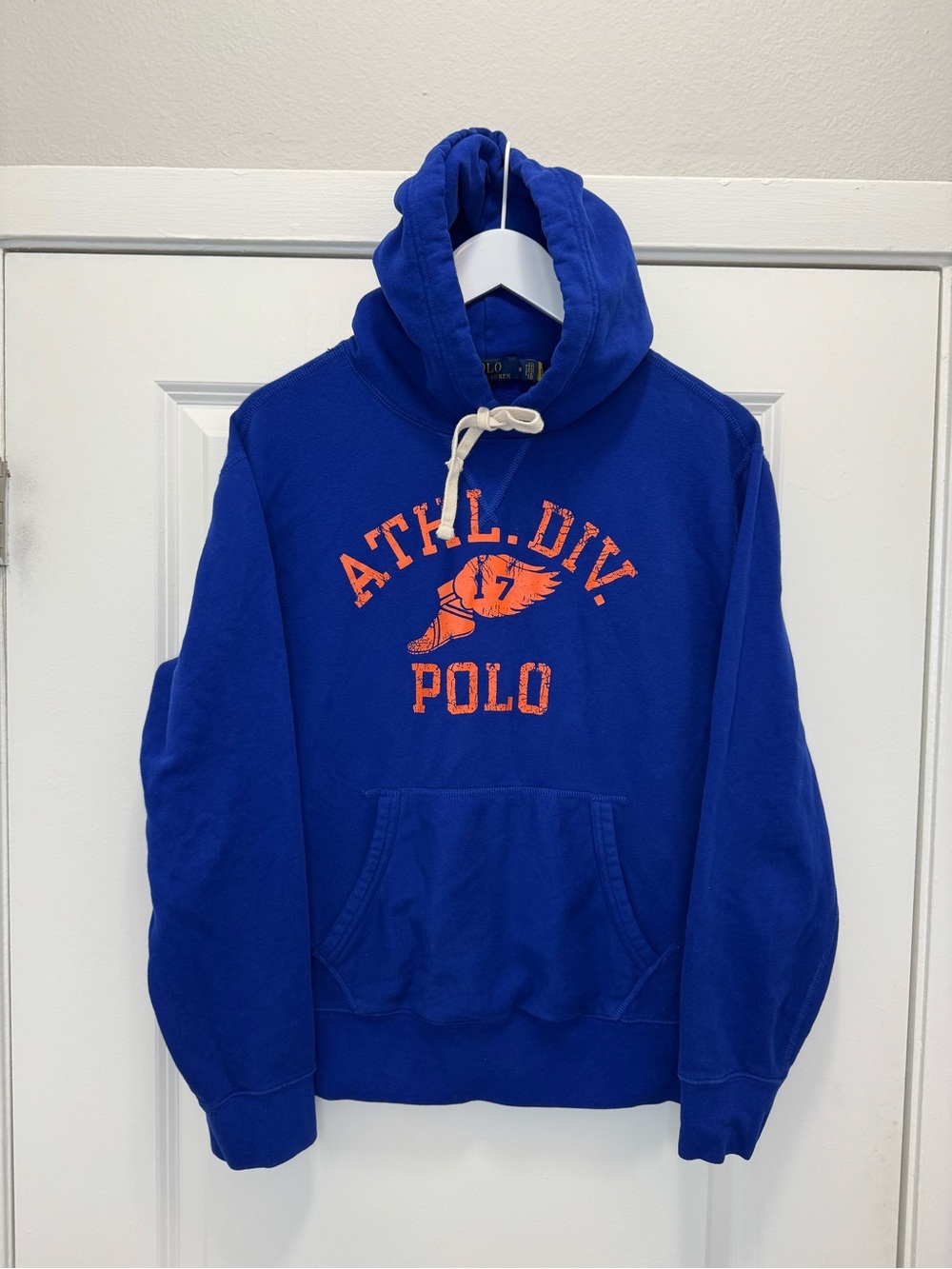 Polo Ralph Lauren Blue Orange Polo Athletic Division Fleece Hoodie